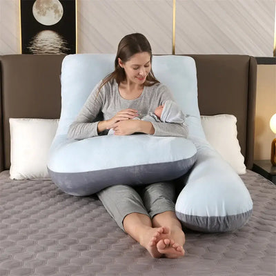 Maternity sleeping pillow with nursing and breastfeeding cushion function