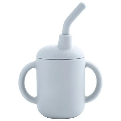 Foldable children's drinking cup with double leakproof water bottle design