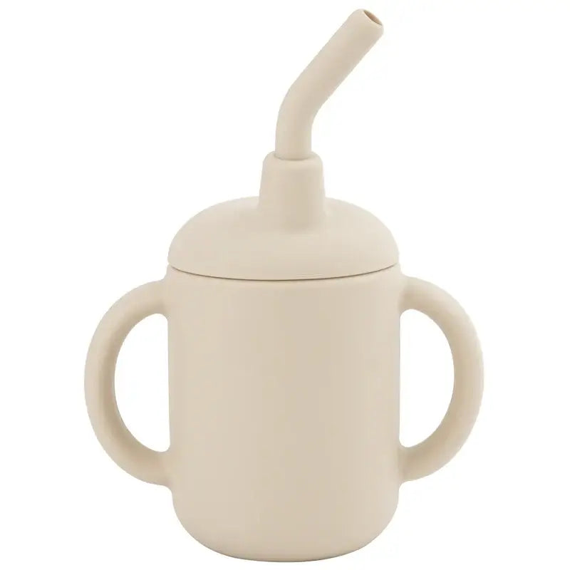 Foldable children's drinking cup with double leakproof water bottle design