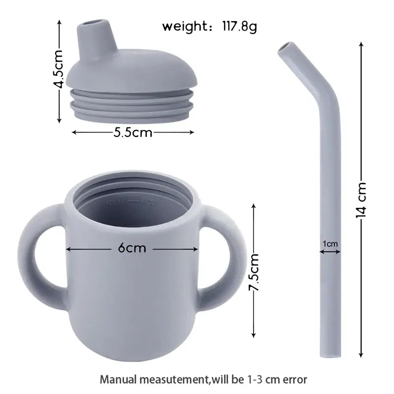 Foldable children's drinking cup with double leakproof water bottle design