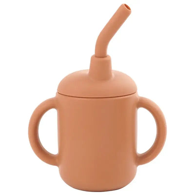 Foldable children's drinking cup with double leakproof water bottle design
