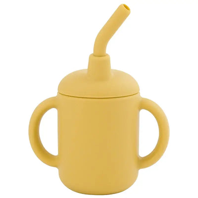 Foldable children's drinking cup with double leakproof water bottle design