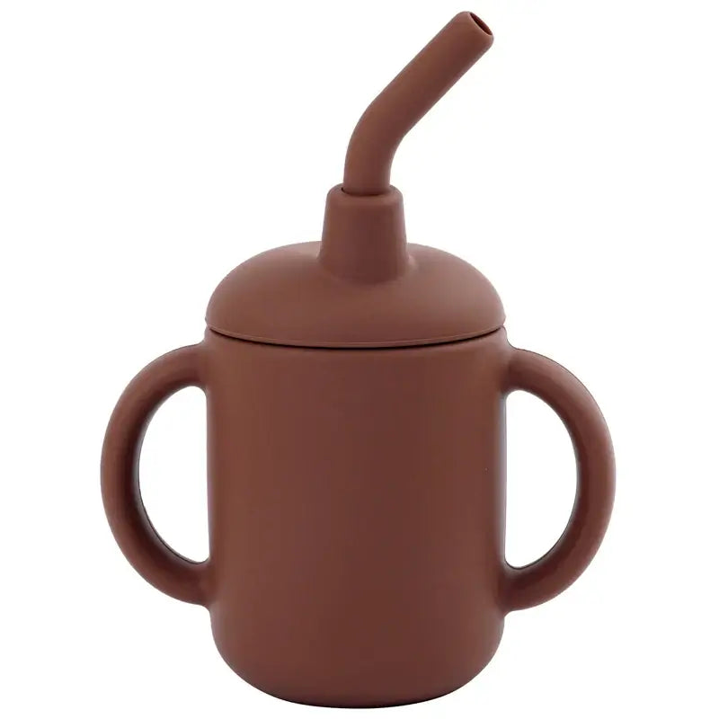Foldable children's drinking cup with double leakproof water bottle design