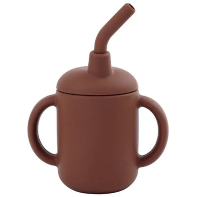 Foldable children's drinking cup with double leakproof water bottle design