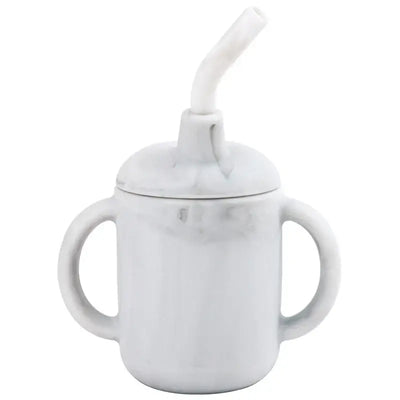 Foldable children's drinking cup with double leakproof water bottle design