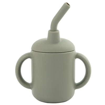 Foldable children's drinking cup with double leakproof water bottle design