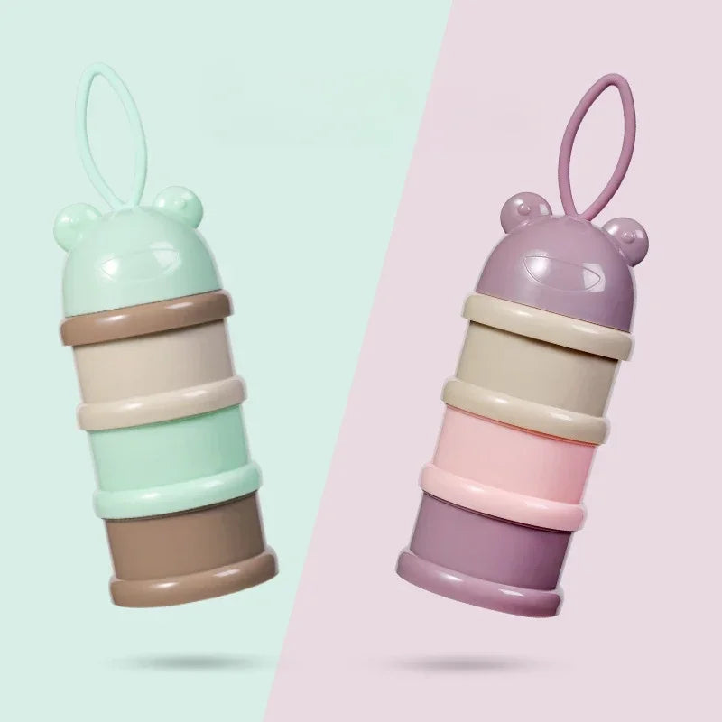 1PCColourful baby 3 tier milk powder box Individual tiered milk powder compartments Children's portable rotating milk powder box