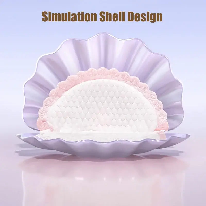 Simulation shell design showcasing ultra-soft disposable nursing pads inside a decorative shell.