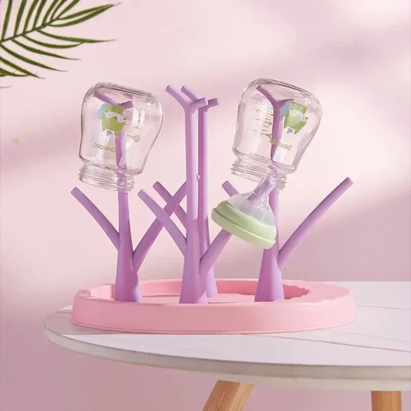 Tree-shaped drying rack for baby bottles and accessories