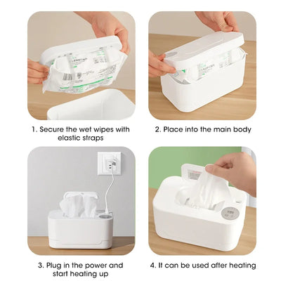 Baby Wipe Warmer Keeps Wipes Warm LED Digital Display Baby Wet Wipes Warmer Adjustable Temperature FastHeating LargeCapacity