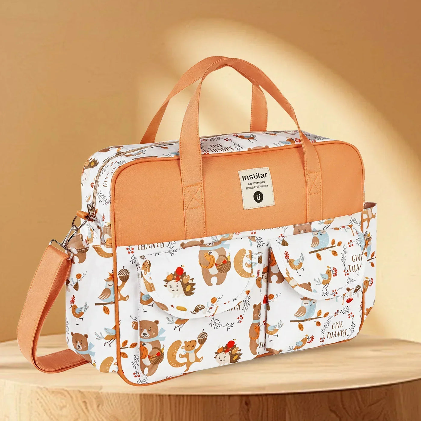 Fashion Mommy One Shoulder Messenger Bag Multifunctional Mommy Handbag Storage Bag Mother Baby Storage Women's Printing