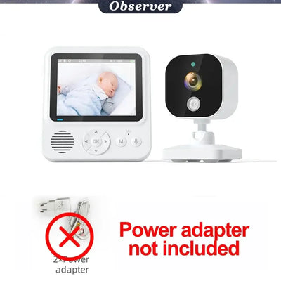 Portable baby monitor with 2.8-inch screen and wireless night vision capability