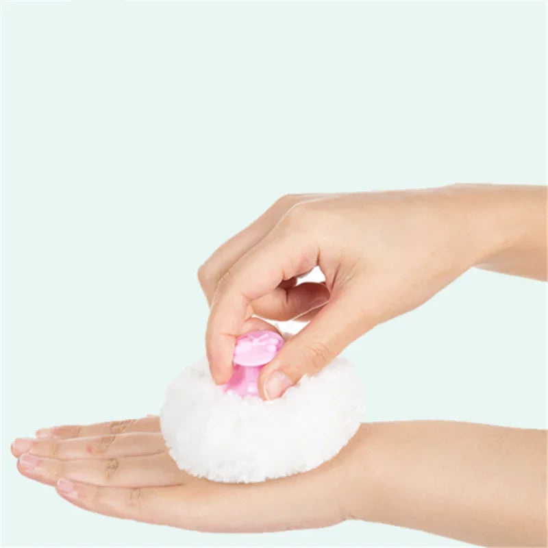 Cute Baby Face And Body Powder Puff Talcum PP Box 1 Pieces Pink
