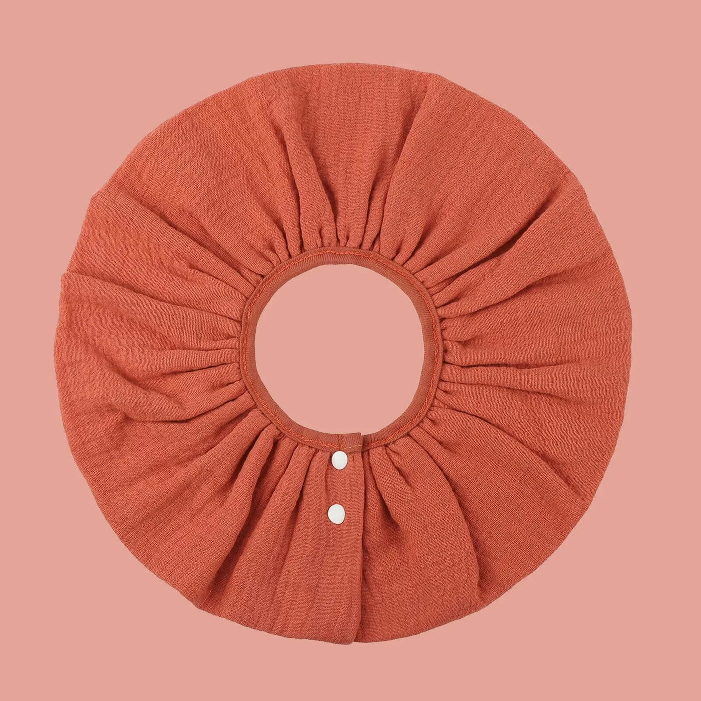 INSULAR absorbent baby bib in terracotta color, made from soft cotton gauze, perfect for infants aged 0-1Y.