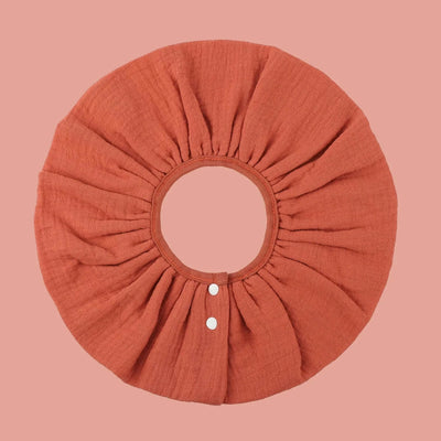 INSULAR absorbent baby bib in terracotta color, made from soft cotton gauze, perfect for infants aged 0-1Y.