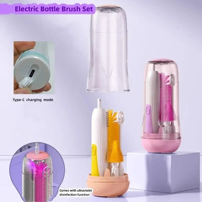 Waterproof electric baby bottle cleaning brush and nipple cleaner