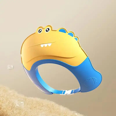 Baby bathing cap for washing hair, featuring a cute dinosaur design, ideal for kids aged 1-3 years.