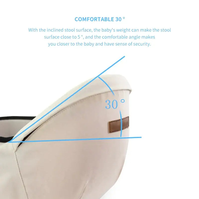 Comfortable lumbar stool for holding baby front-facing