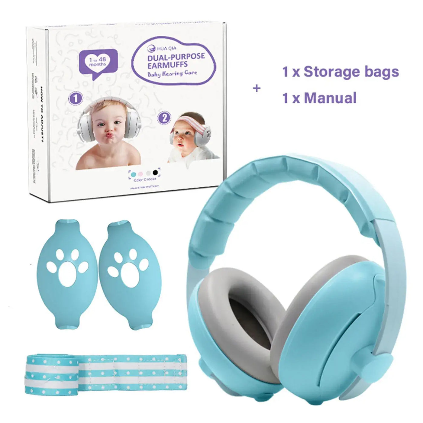 Infant ear muffs for noise protection on planes and outdoor events