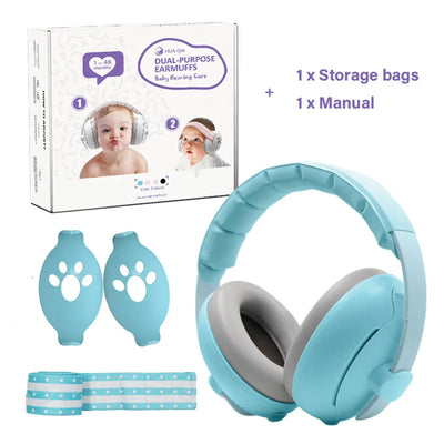 Infant ear muffs for noise protection on planes and outdoor events