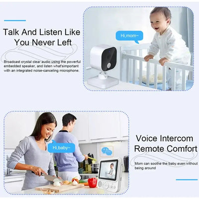 Portable baby monitor with 2.8-inch screen and wireless night vision capability