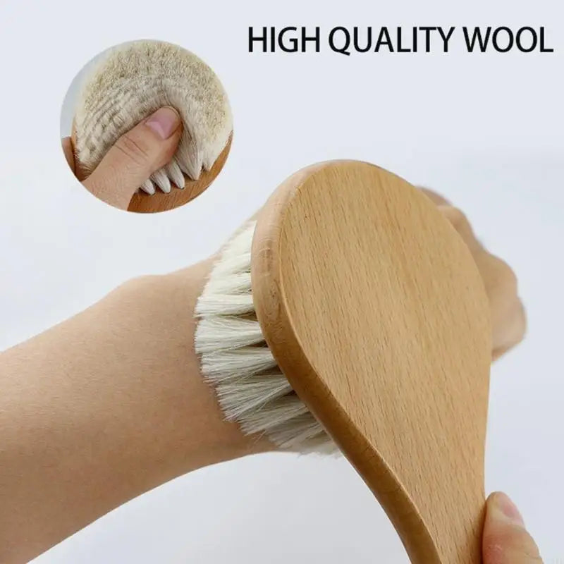 Q1FE Baby Hair Brush Round Wooden Brush Newborn Scalp Massage Brush Infant Care Brush