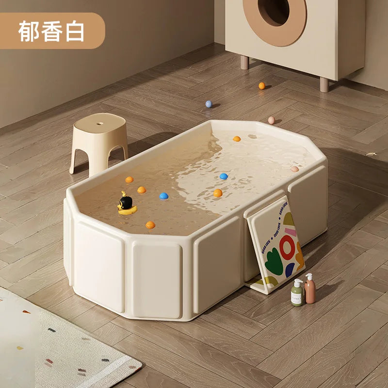 Baby Shower Basin, Large size, 0-5Year Old Children's Folding Bathtub, Baby Can Sit and Lie down, Newborn Integrated Bathtub