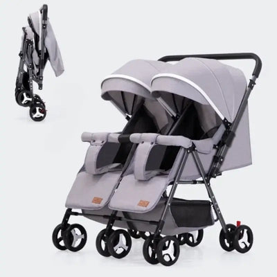 Modern lightweight double stroller for infants and toddlers