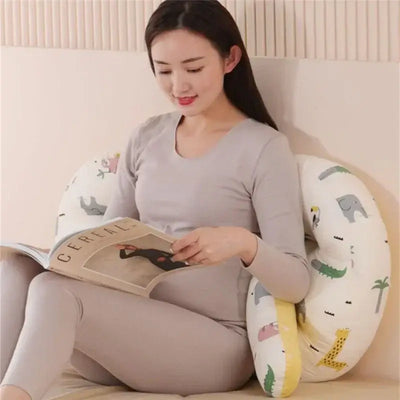 Pregnant women’s waist and belly support pillow with soft cartoon design