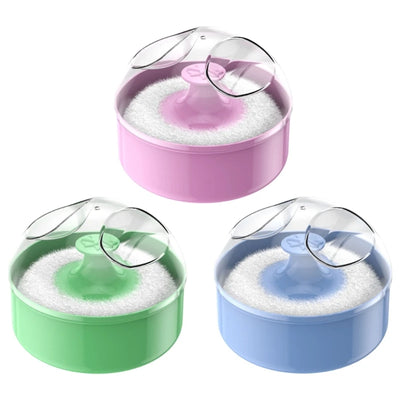 Baby Body Cosmetic Powder Puff and Container Case Newborns Body  Powder Puff with Empty Storage Box Children Body Care Tool