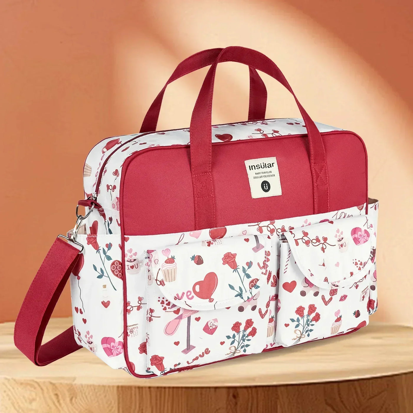 Fashion Mommy One Shoulder Messenger Bag Multifunctional Mommy Handbag Storage Bag Mother Baby Storage Women's Printing