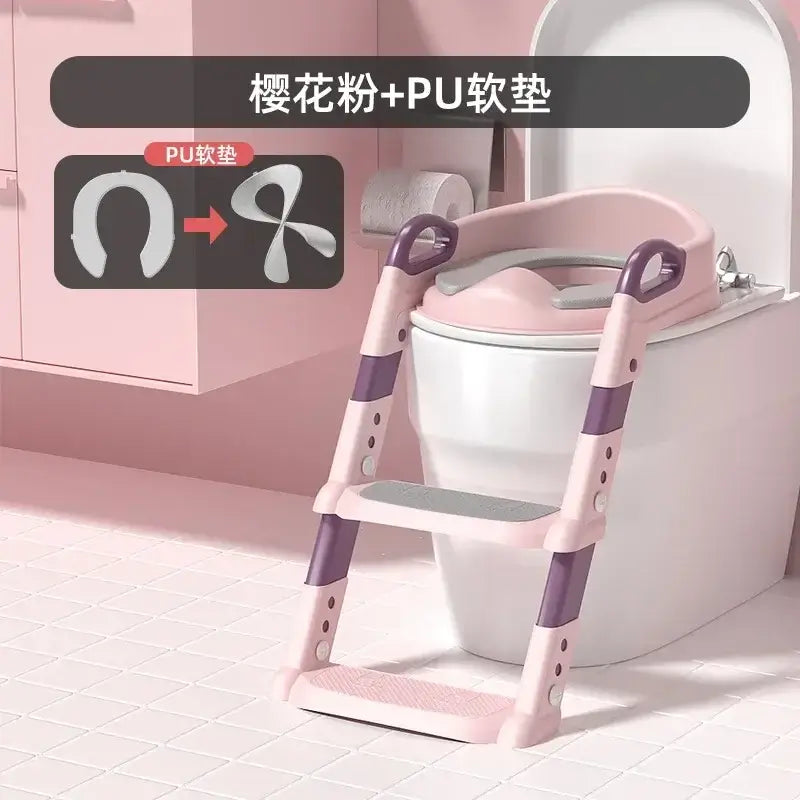 Toilet training ladder for toddlers with non-slip footrest