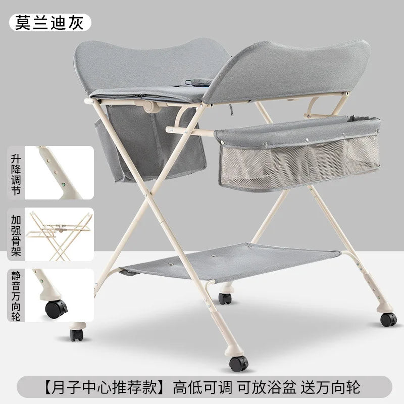 Diaper-Changing Table Baby Care Desk Portable Multifunctional Folding Newborn Baby Bath Diaper Changing Baby Care Table 기저귀 테이블