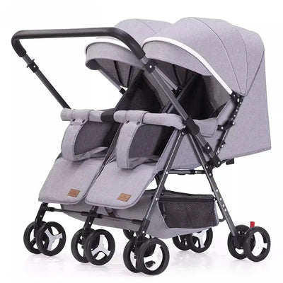 Modern lightweight double stroller for infants and toddlers