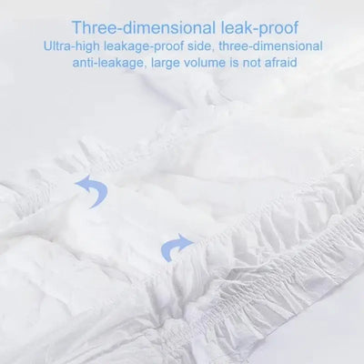 Three-dimensional leak-proof design for ultra-absorbent adult diapers ensuring maximum protection against leaks.