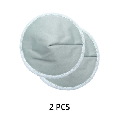 2 pcs organic bamboo viscose nursing breast pads, soft, washable, reusable for breastfeeding comfort.