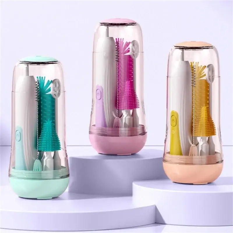 Waterproof electric baby bottle cleaning brush and nipple cleaner