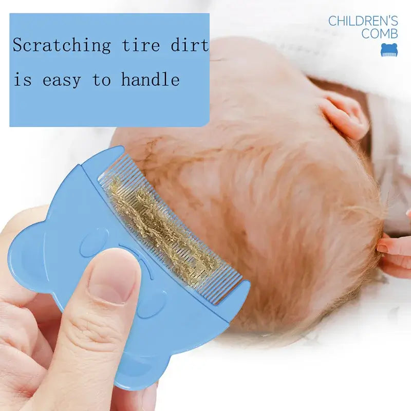 Soft bear-shaped comb for newborns, designed for gentle scalp care and easy dirt removal.