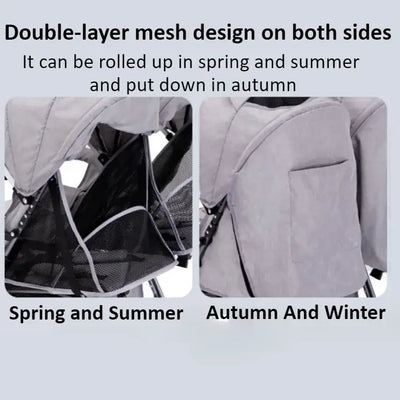 Modern lightweight double stroller for infants and toddlers