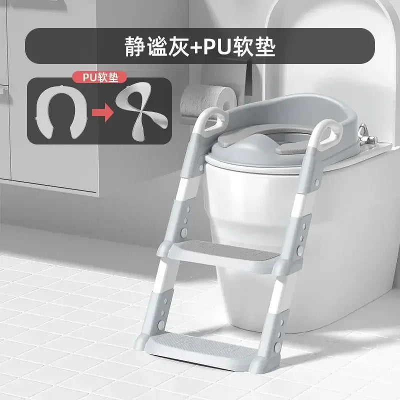 Toilet training ladder for toddlers with non-slip footrest