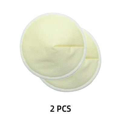 2 pcs organic bamboo viscose nursing breast pads, reusable and washable for breastfeeding comfort.