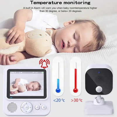 Portable baby monitor with 2.8-inch screen and wireless night vision capability