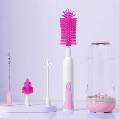 Waterproof electric baby bottle cleaning brush and nipple cleaner