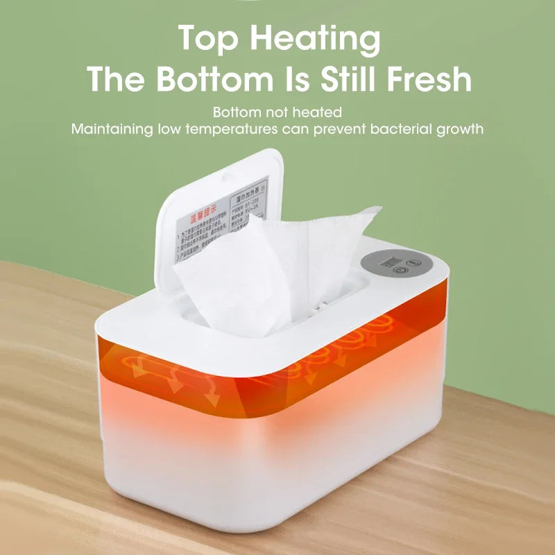 Baby Wipe Warmer LED Digital Display Large Capacity Baby Wet Wipes Warmer Dispenser USB Powered Adjustable Temperature Heating