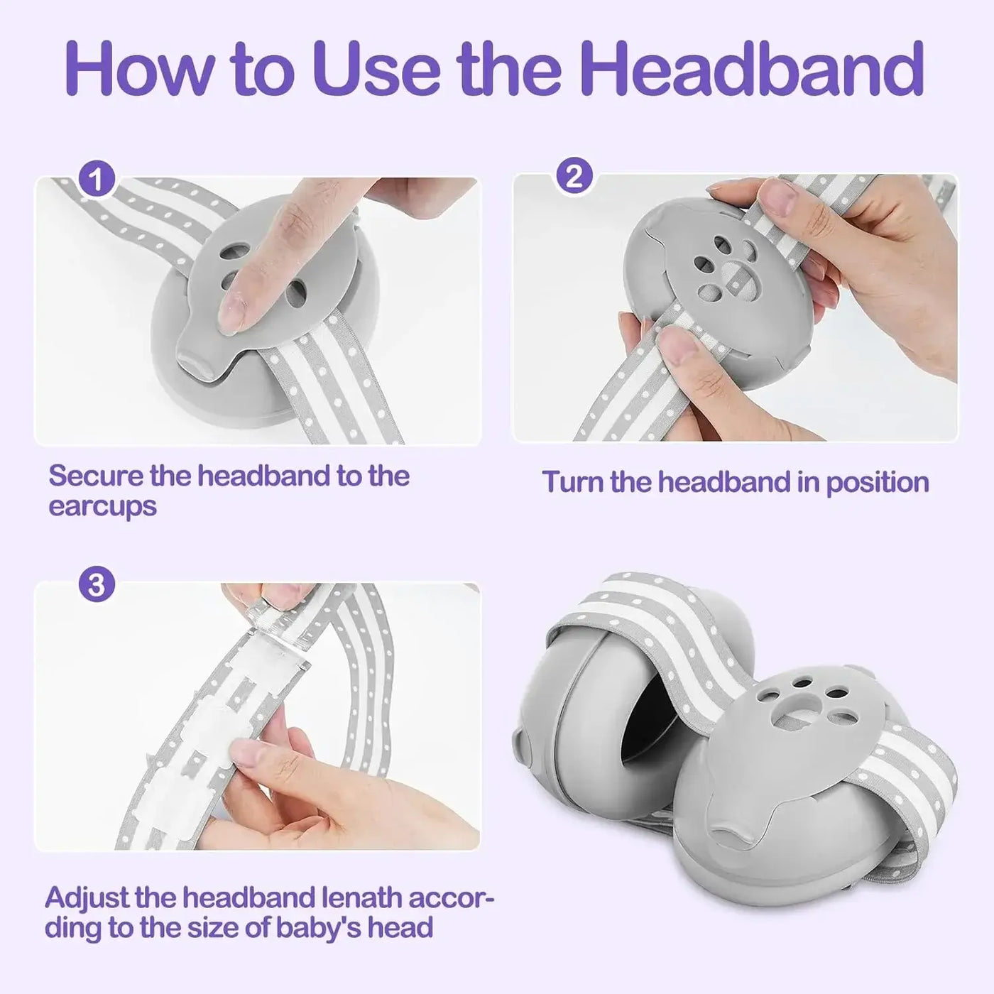 Infant ear muffs for noise protection on planes and outdoor events