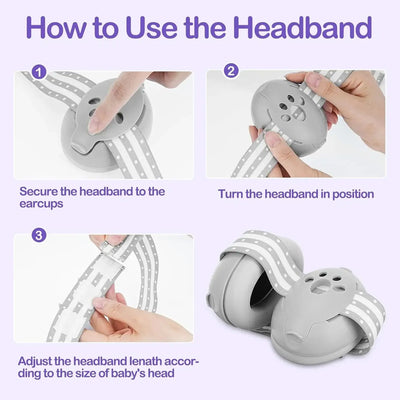Infant ear muffs for noise protection on planes and outdoor events