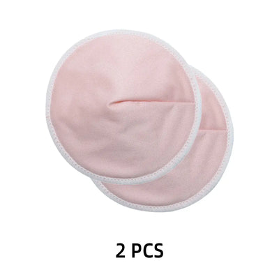 Reusable organic bamboo nursing pads, washable breastfeeding pads in pink, 2 pieces for comfortable nursing.
