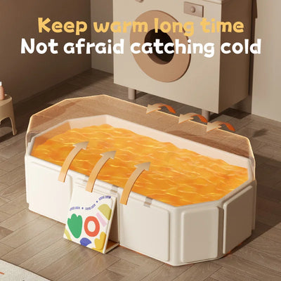 Baby Shower Basin, Large size, 0-5Year Old Children's Folding Bathtub, Baby Can Sit and Lie down, Newborn Integrated Bathtub