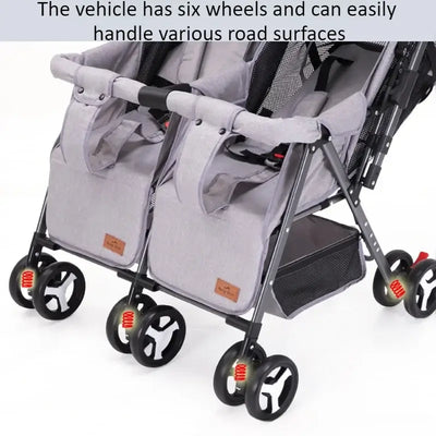 Modern lightweight double stroller for infants and toddlers