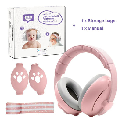 Infant ear muffs for noise protection on planes and outdoor events
